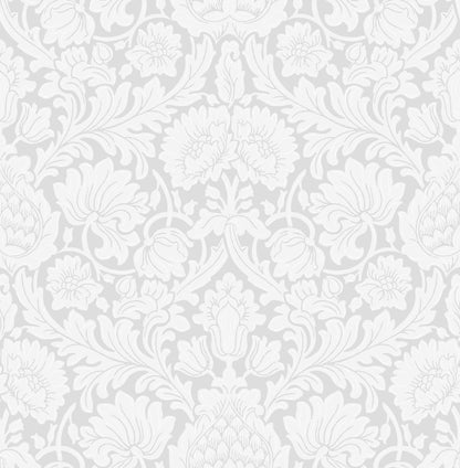 Brewster Bamburg Grey Floral Wallpaper, 20.5-in by 33-ft