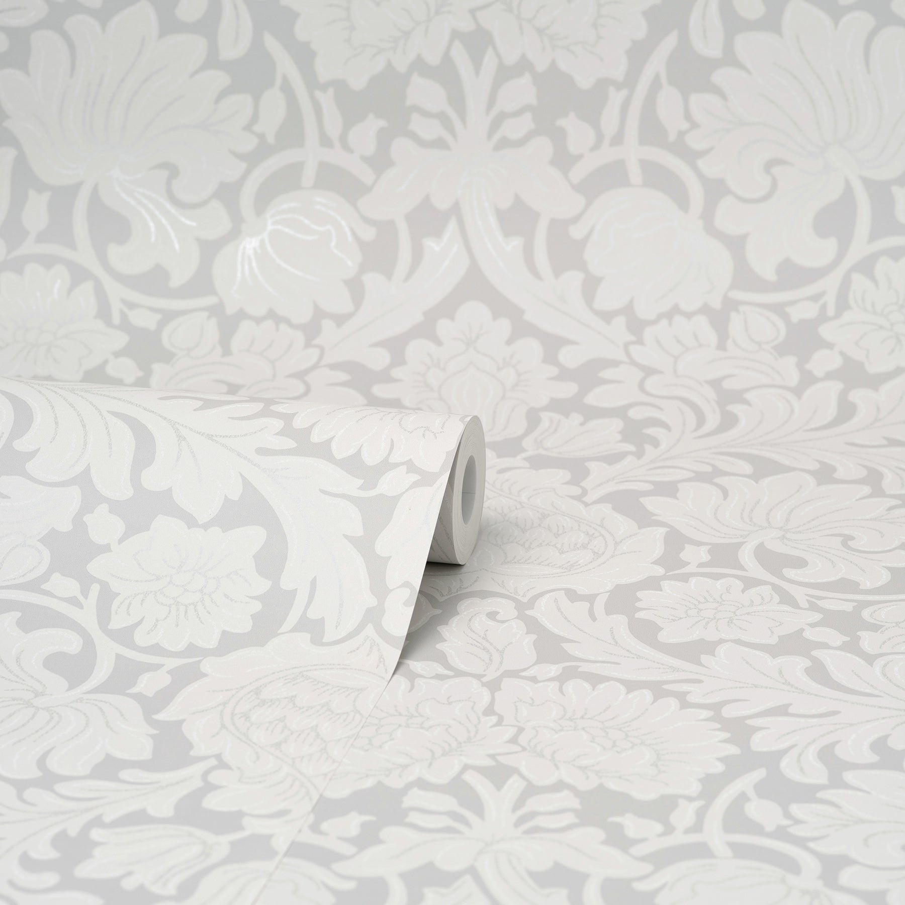 Brewster Bamburg Grey Floral Wallpaper, 20.5-in by 33-ft