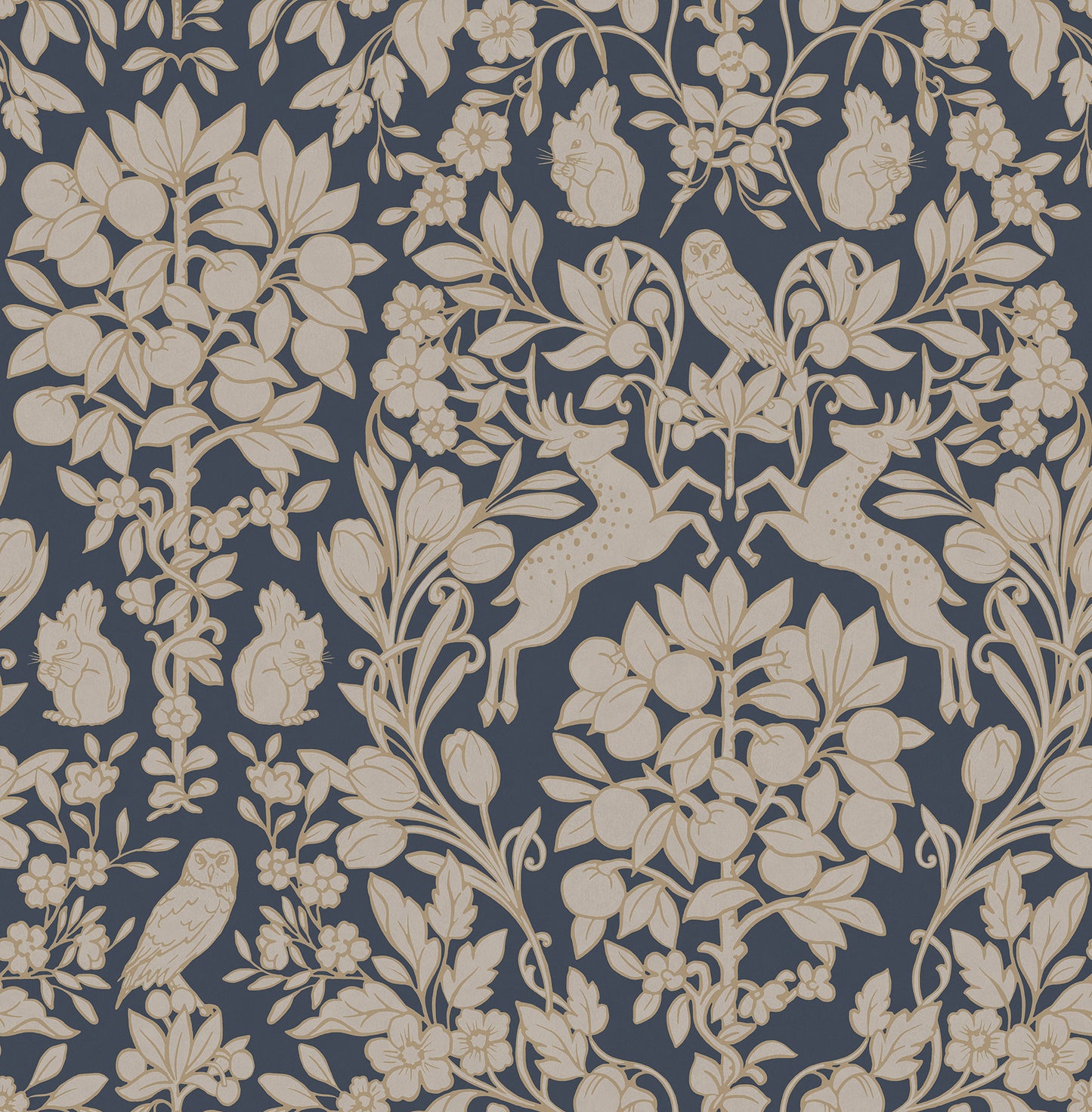 Brewster Richmond Blue Floral Wallpaper, 20.5-in by 33-ft