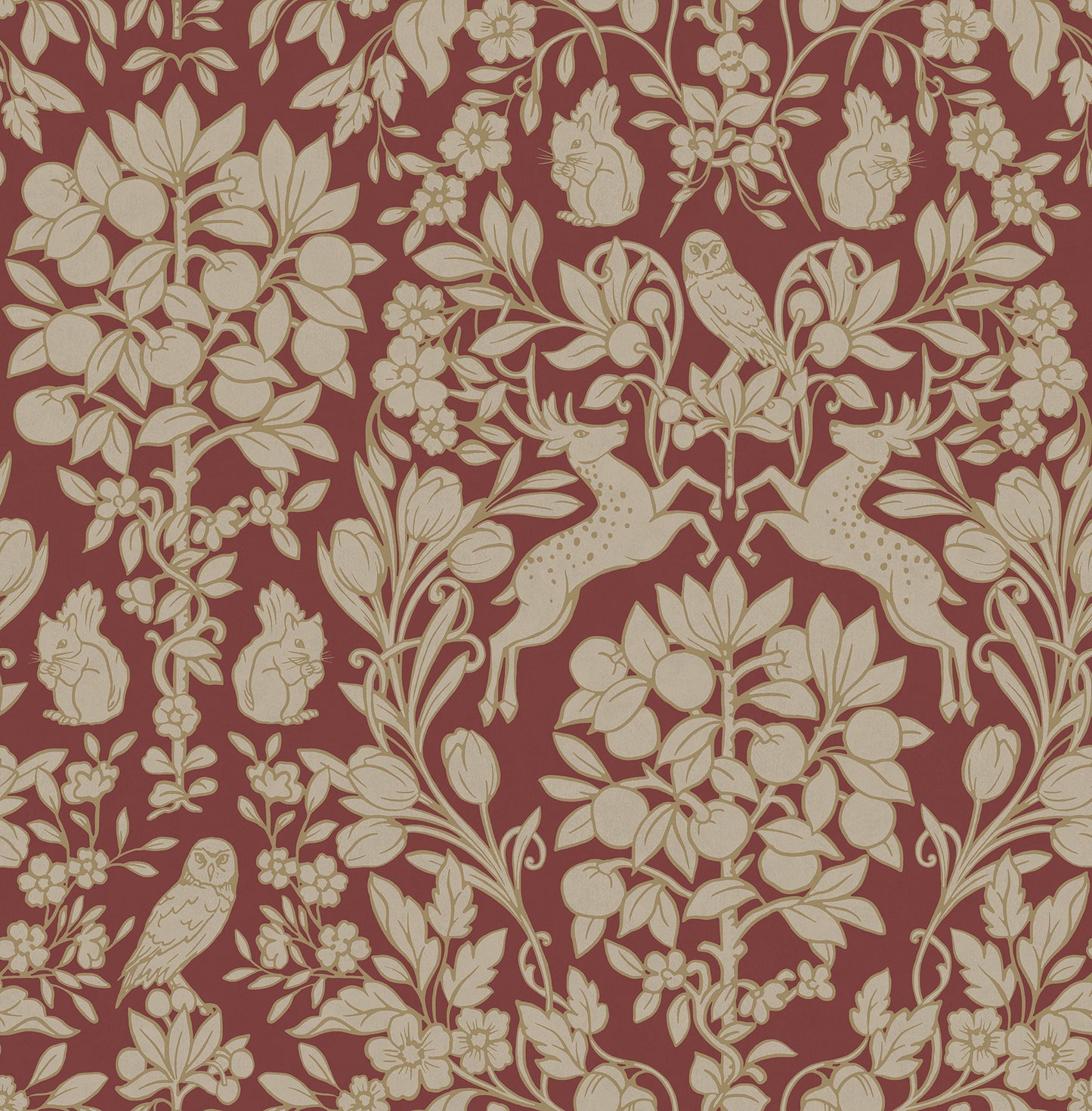 Brewster Richmond Maroon Floral Wallpaper, 20.5-in by 33-ft