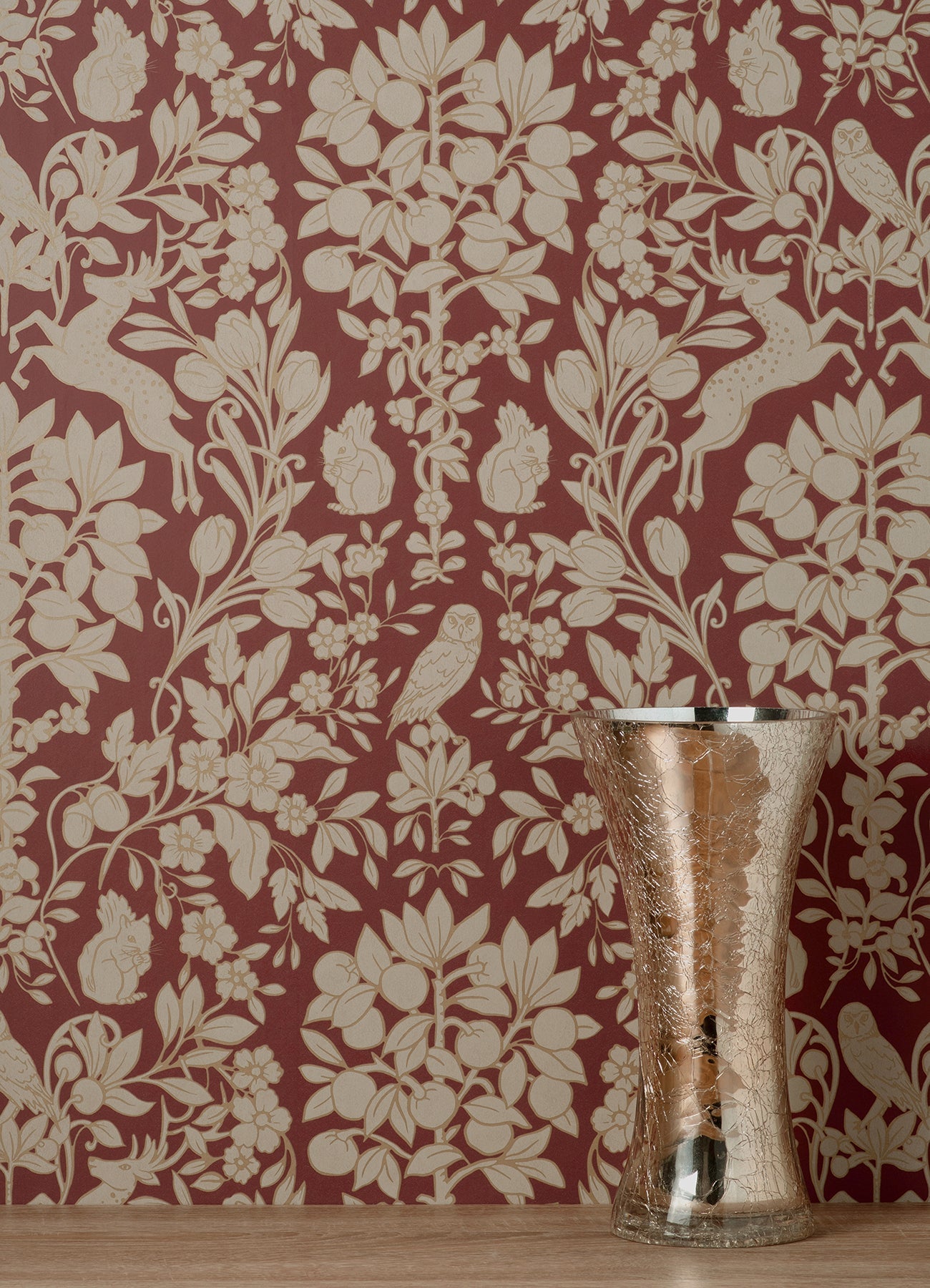 Brewster Richmond Maroon Floral Wallpaper, 20.5-in by 33-ft