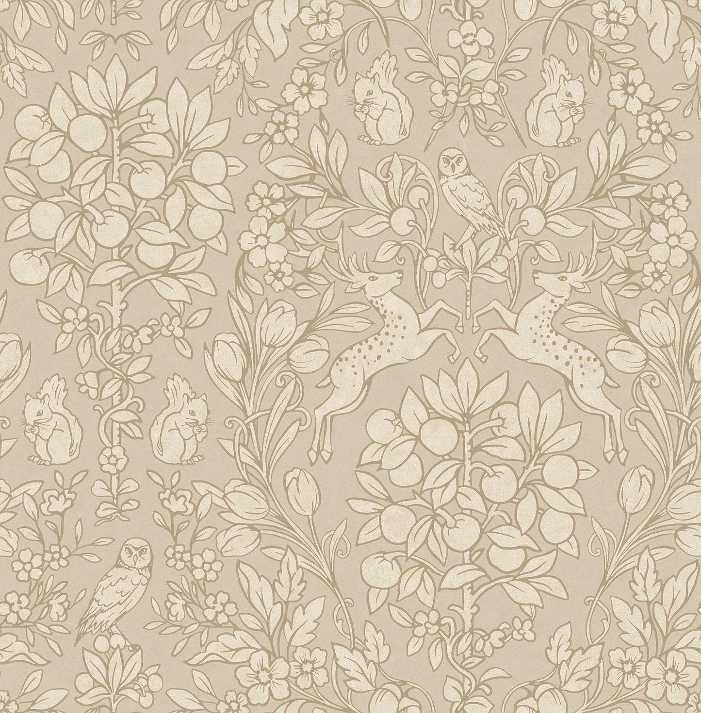 Brewster Richmond Taupe Floral Wallpaper, 20.5-in by 33-ft