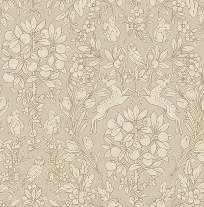 Brewster Richmond Taupe Floral Wallpaper, 20.5-in by 33-ft