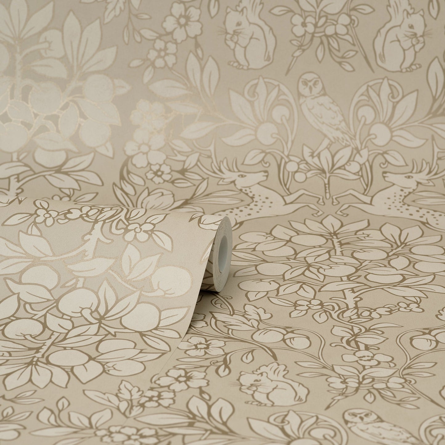 Brewster Richmond Taupe Floral Wallpaper, 20.5-in by 33-ft