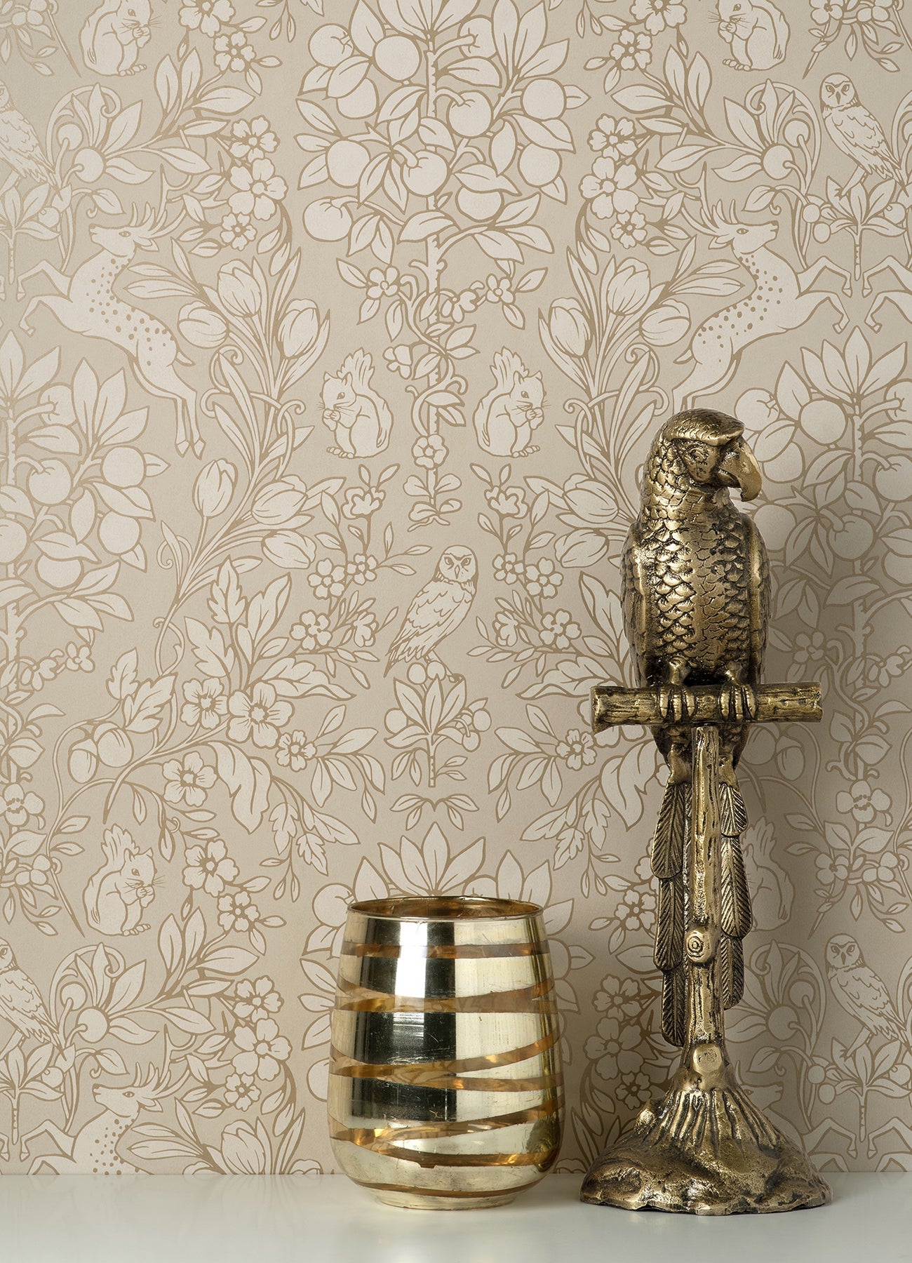 Brewster Richmond Taupe Floral Wallpaper, 20.5-in by 33-ft