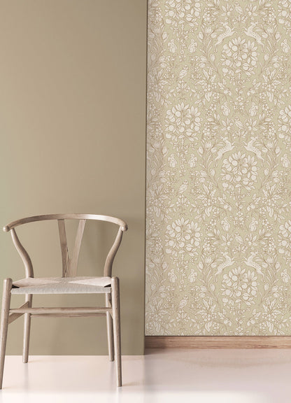 Brewster Richmond Taupe Floral Wallpaper, 20.5-in by 33-ft