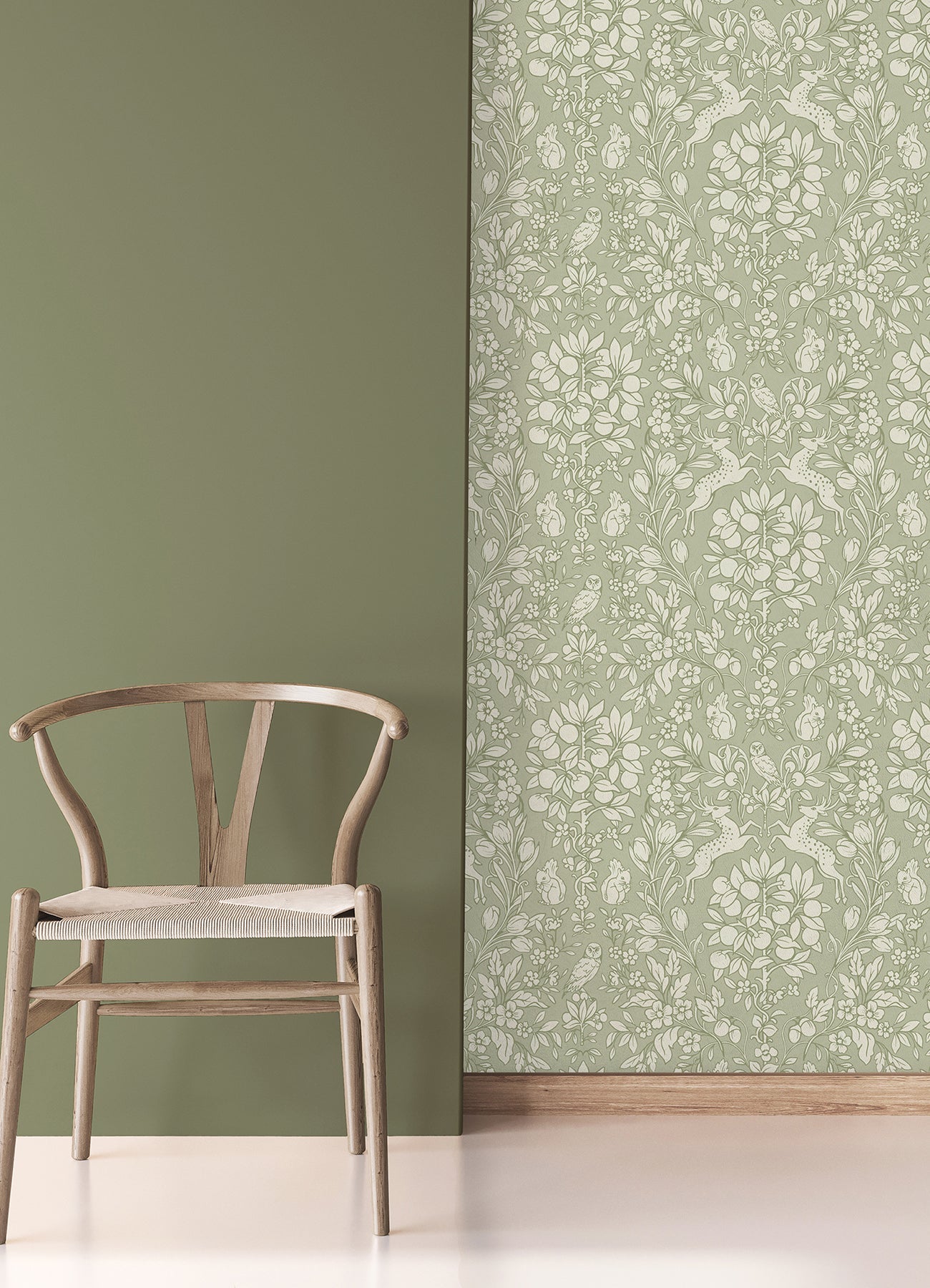 Brewster Richmond Sage Floral Wallpaper, 20.5-in by 33-ft