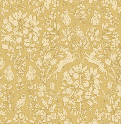 Brewster Richmond Mustard Floral Wallpaper, 20.5-in by 33-ft