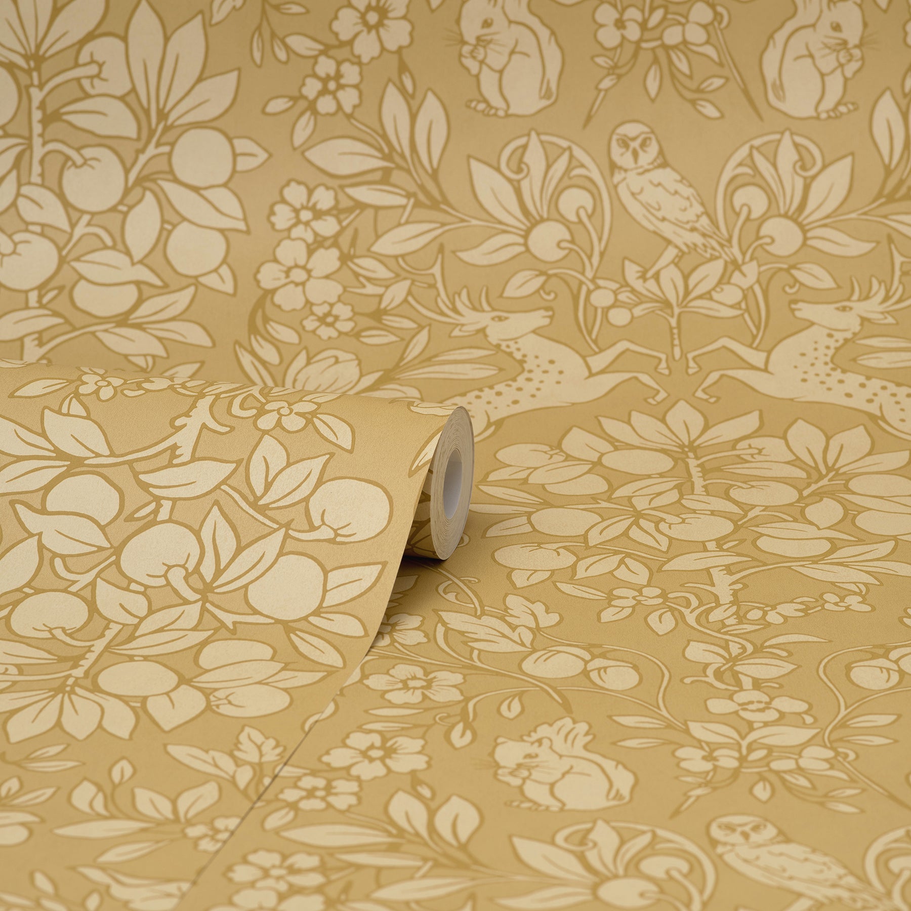 Brewster Richmond Mustard Floral Wallpaper, 20.5-in by 33-ft