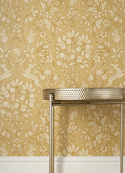 Brewster Richmond Mustard Floral Wallpaper, 20.5-in by 33-ft