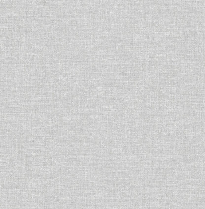 Brewster Glen Grey Linen Wallpaper, 20.5-in by 33-ft