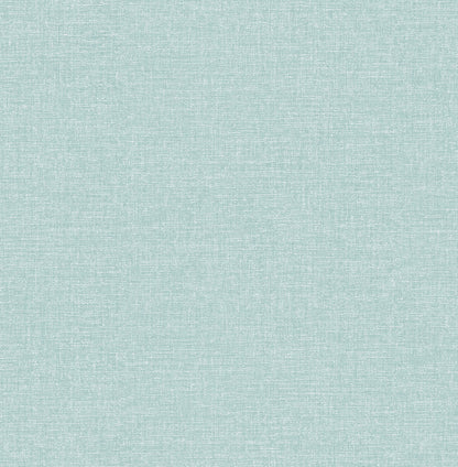 Brewster Glen Teal Linen Wallpaper, 20.5-in by 33-ft