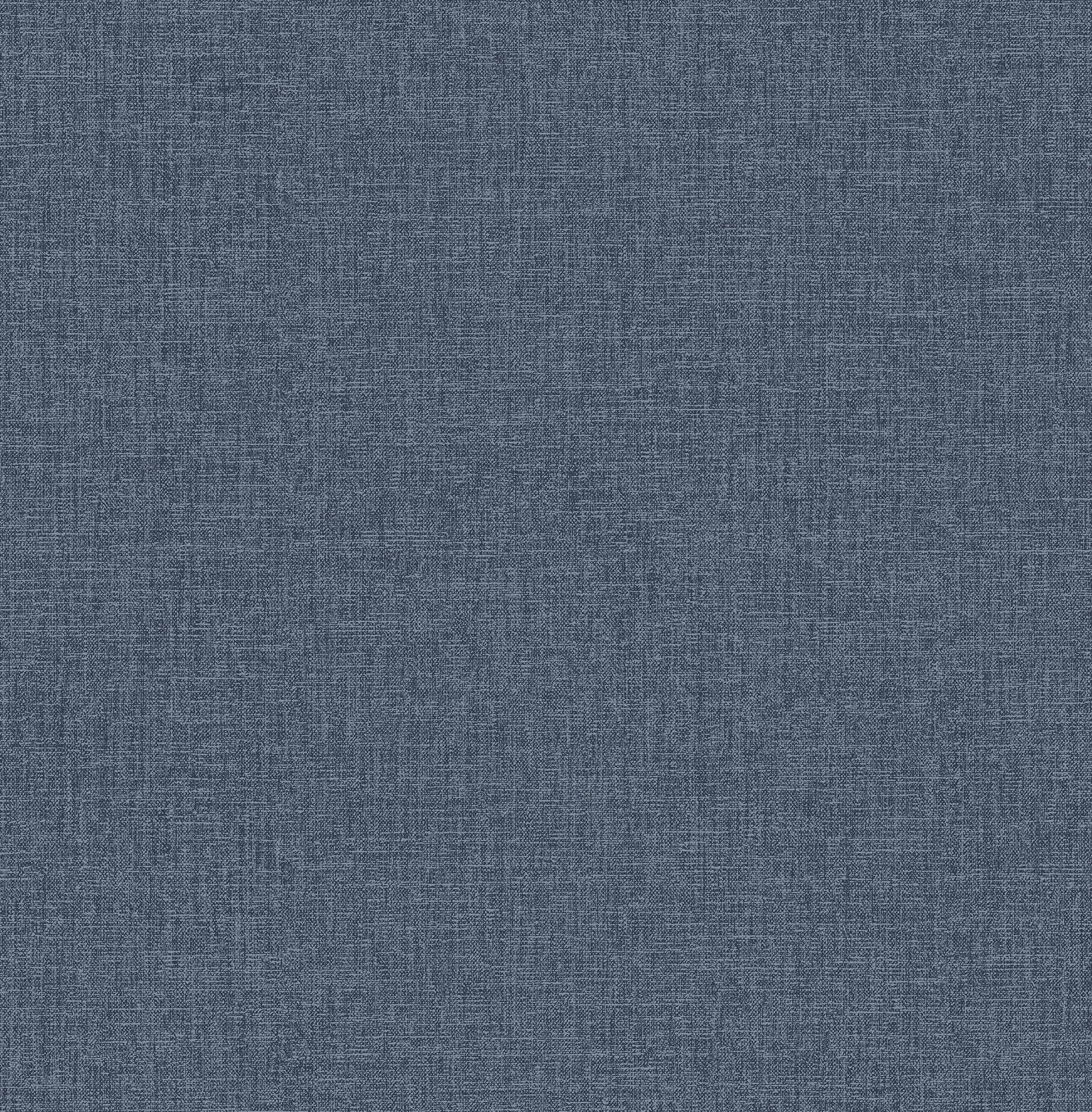 Brewster Glen Dark Blue Linen Wallpaper, 20.5-in by 33-ft