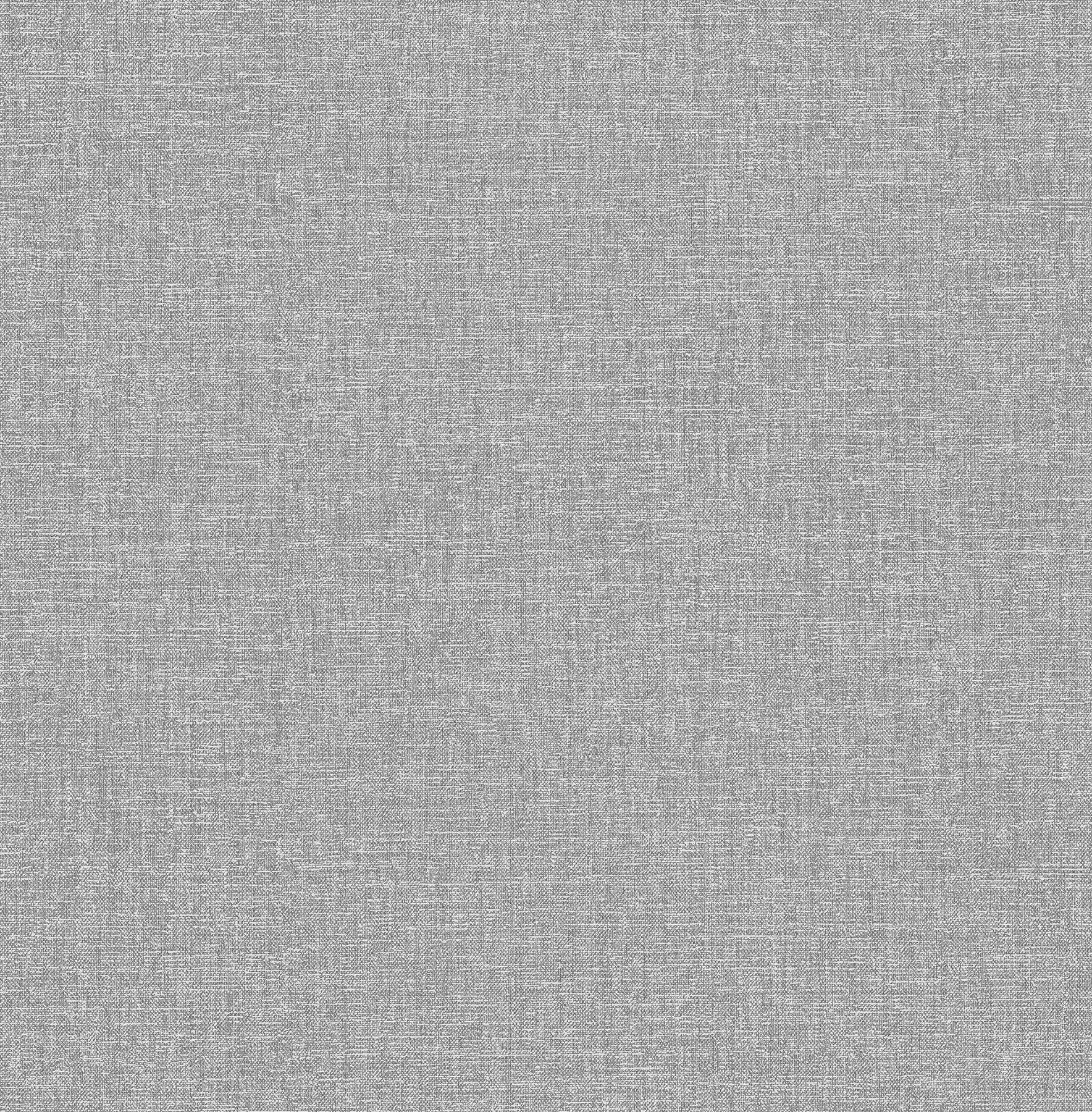 Brewster Glen Dark Grey Linen Wallpaper, 20.5-in by 33-ft