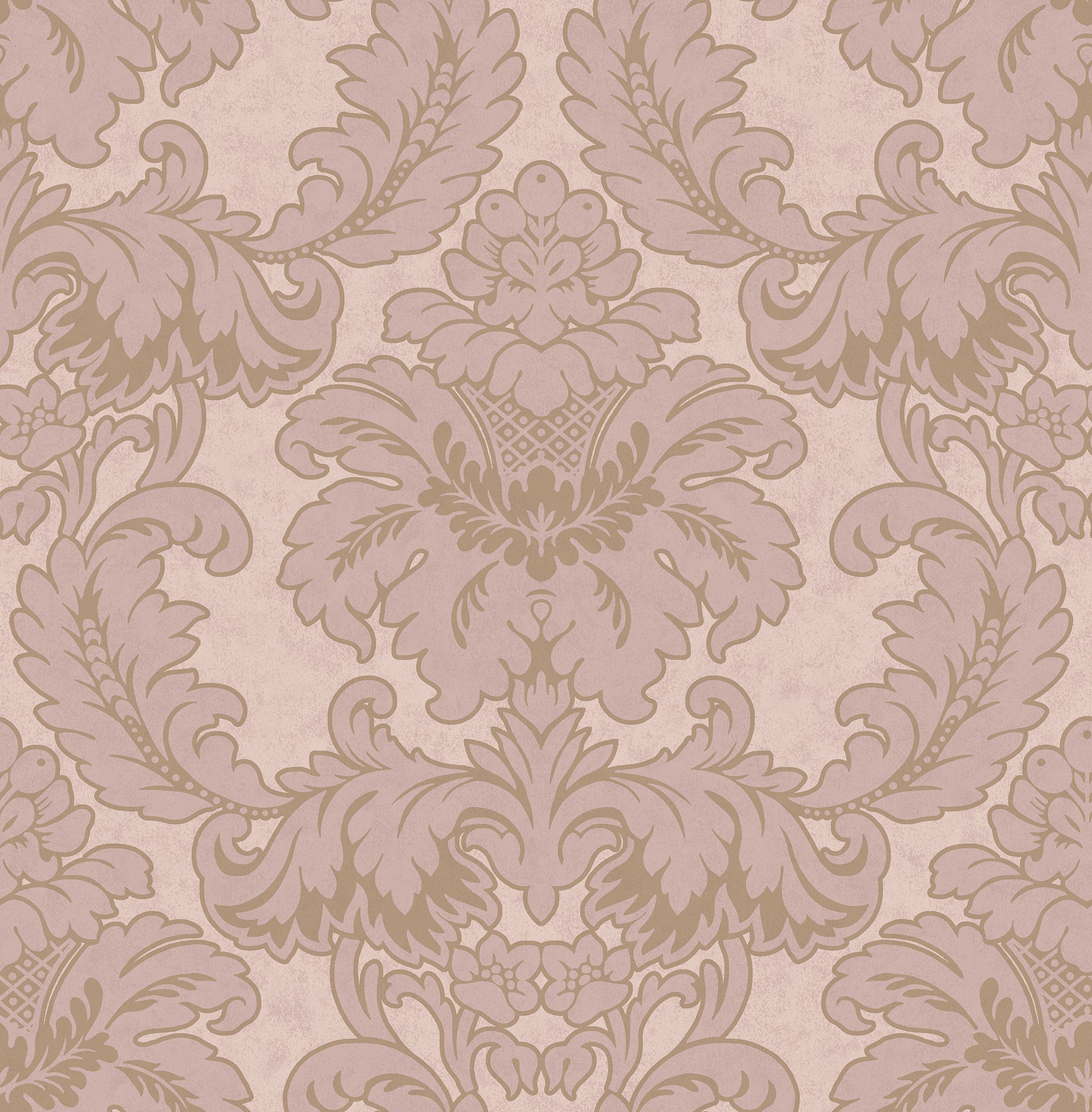 Brewster Windsor Pink Damask Wallpaper, 20.5-in by 33-ft