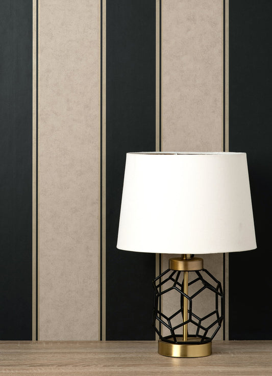 Brewster Rydia Black Stripe Wallpaper, 20.5-in by 33-ft