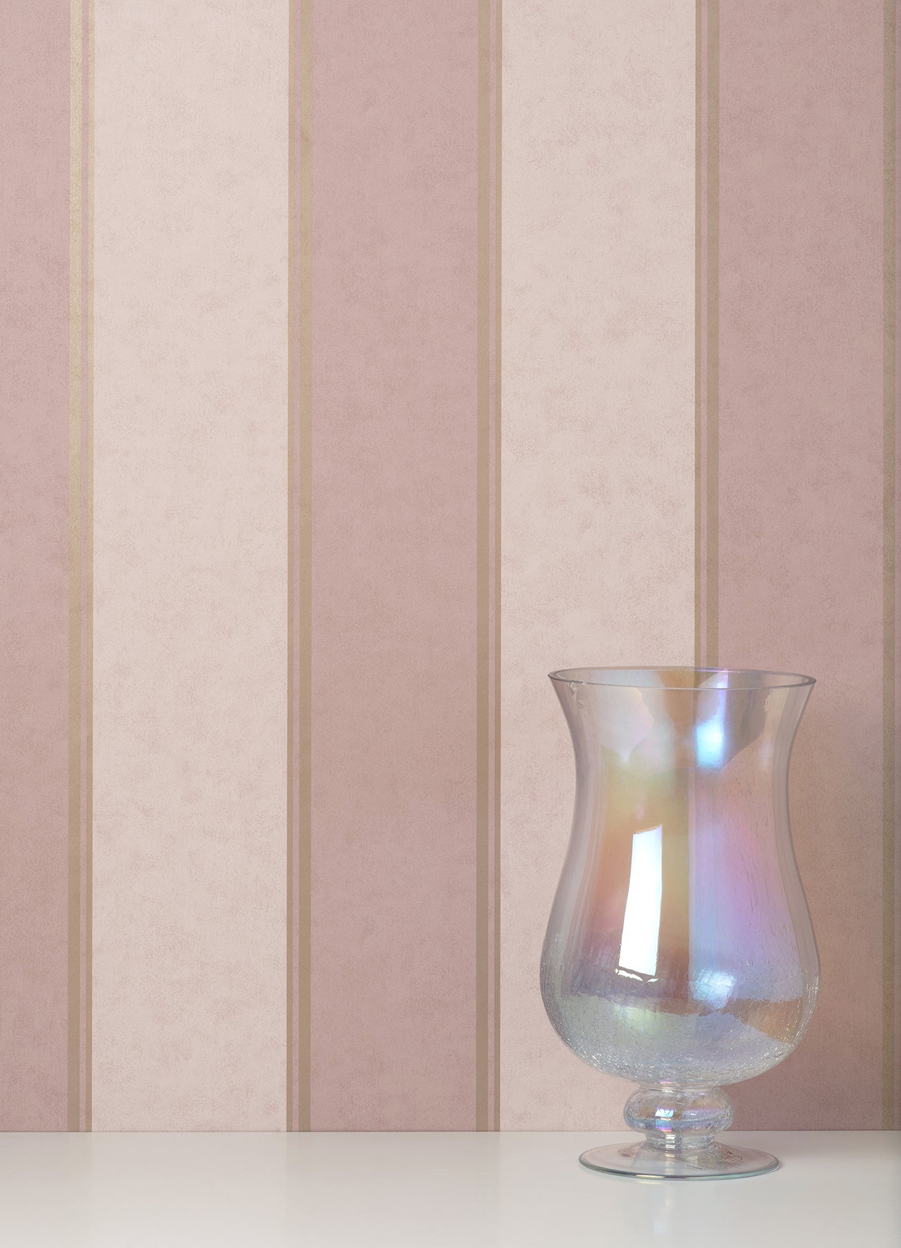 Brewster Rydia Pink Stripe Wallpaper, 20.5-in by 33-ft