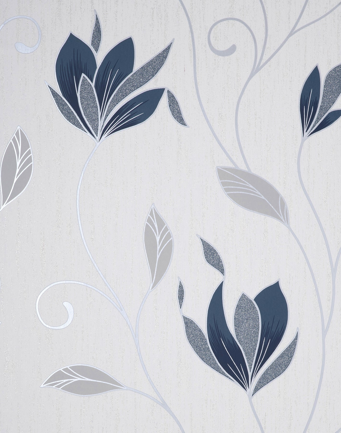 Fine Decor Synergy Navy Floral Wallpaper, 20.5-in by 33-ft