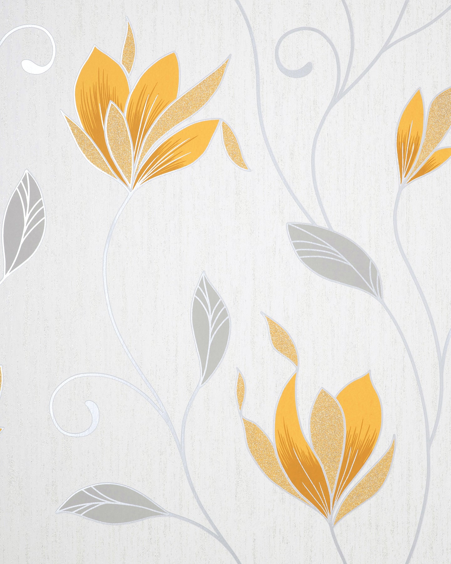 Fine Decor Synergy Yellow Floral Wallpaper, 20.5-in by 33-ft