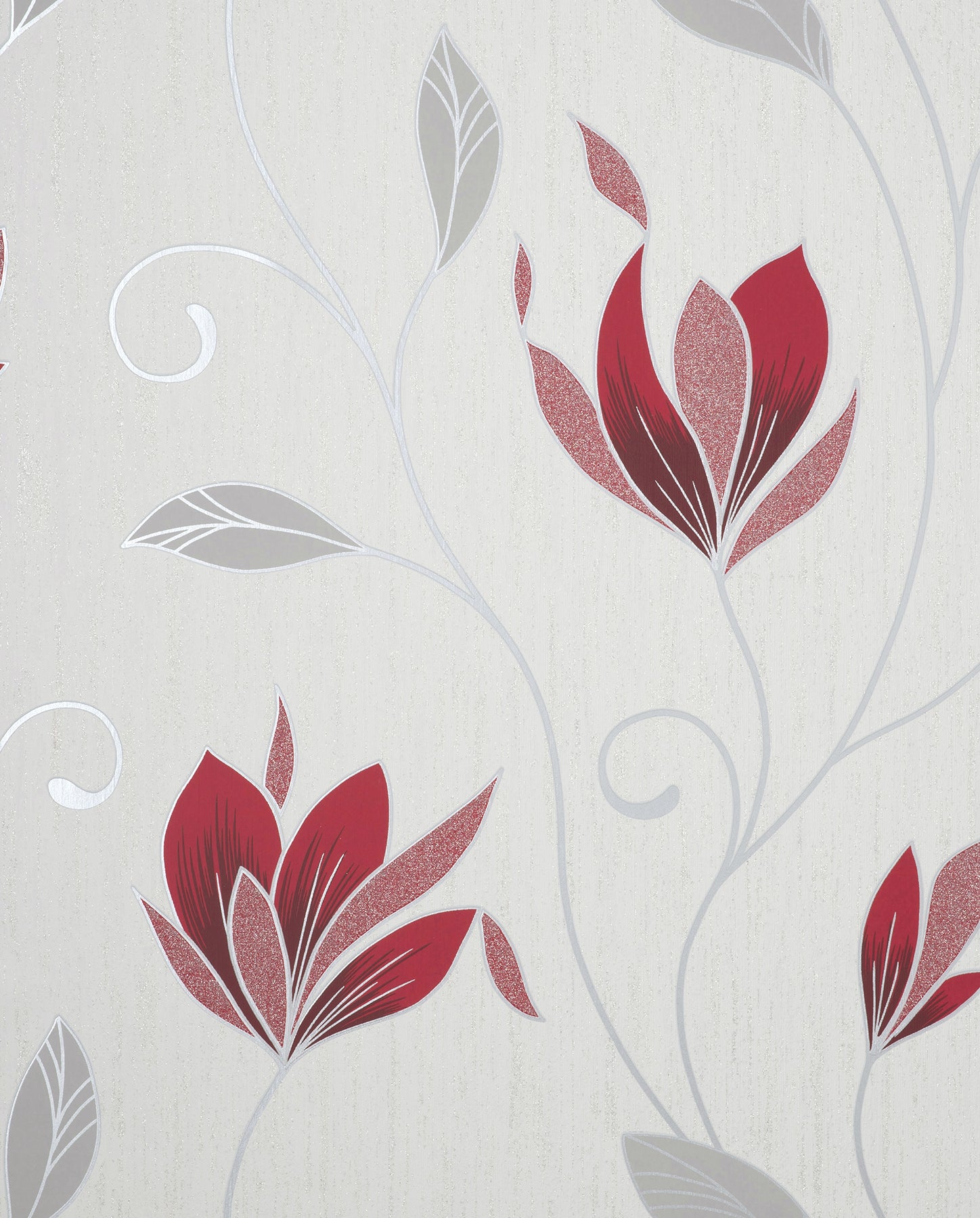 Fine Decor Synergy Ruby Floral Wallpaper, 20.5-in by 33-ft