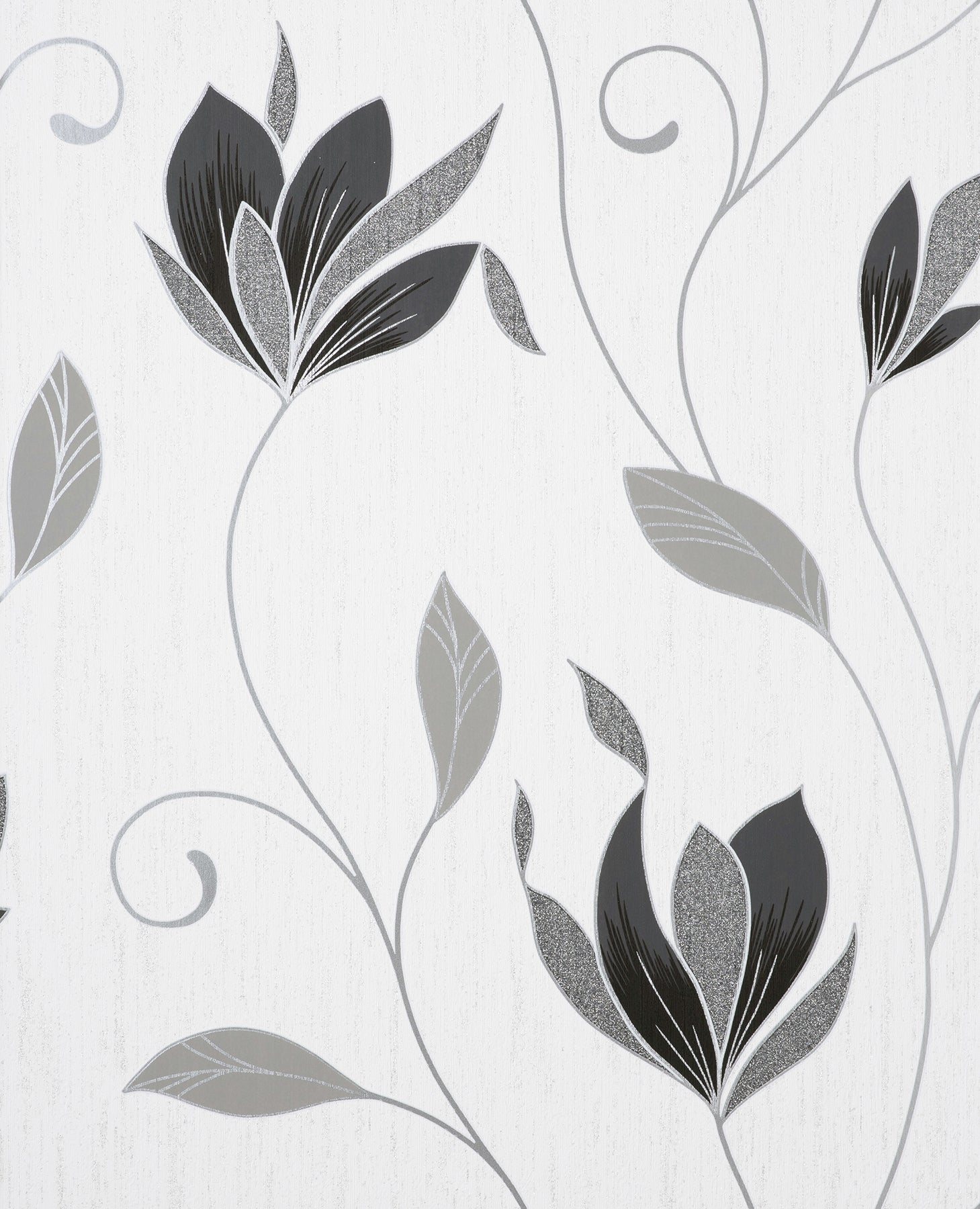 Fine Decor Synergy Black Floral Wallpaper, 20.5-in by 33-ft