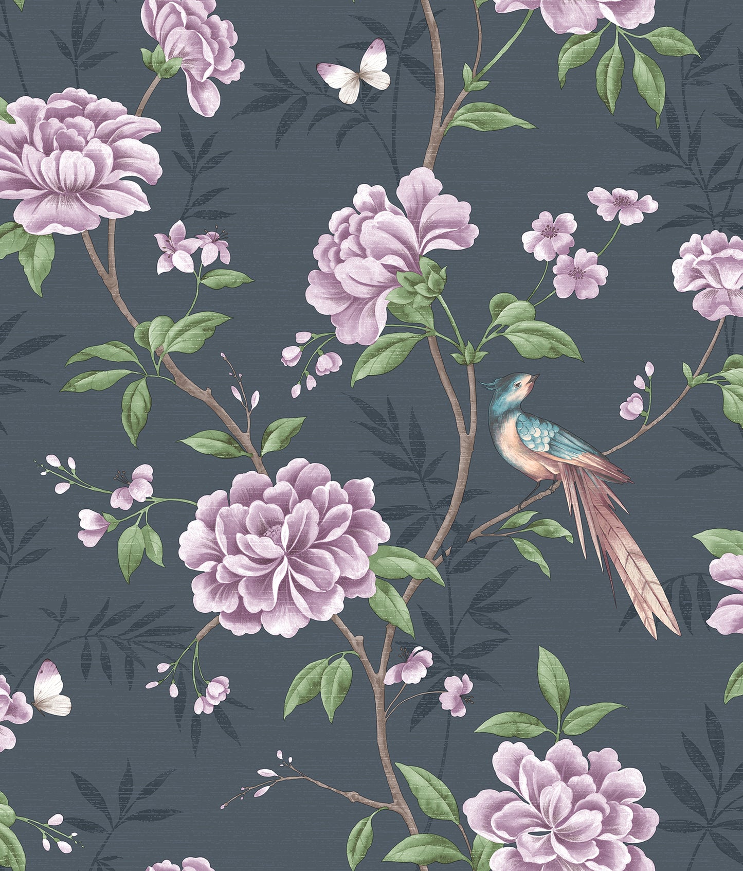 Fine Decor Akina Navy Floral Wallpaper, 20.5-in by 33-ft