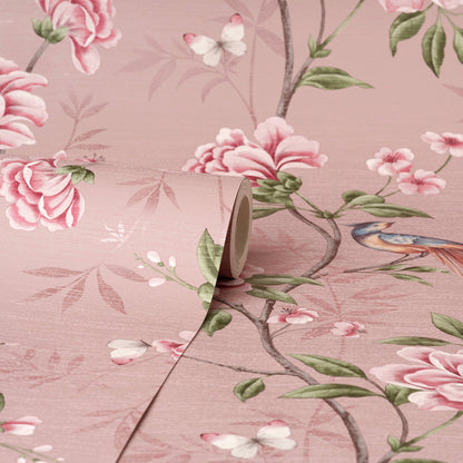 Fine Decor Akina Blush Floral Wallpaper, 20.5-in by 33-ft