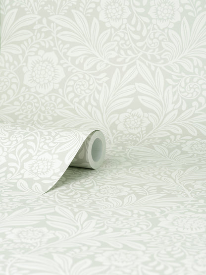 Fine Decor Camille Light Grey Damask Wallpaper, 20.5-in by 33-ft