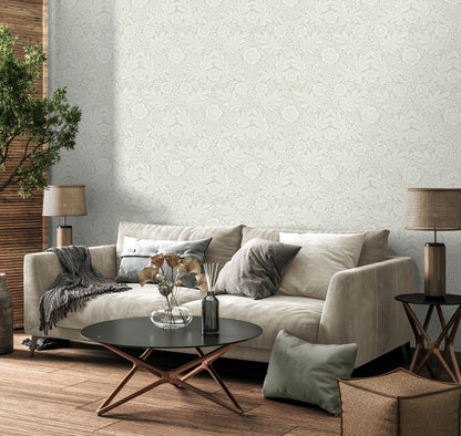 Fine Decor Camille Light Grey Damask Wallpaper, 20.5-in by 33-ft