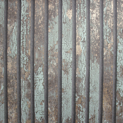 Fine Decor Oxidize Teal Vertical Slats Wallpaper, 20.5-in by 33-ft