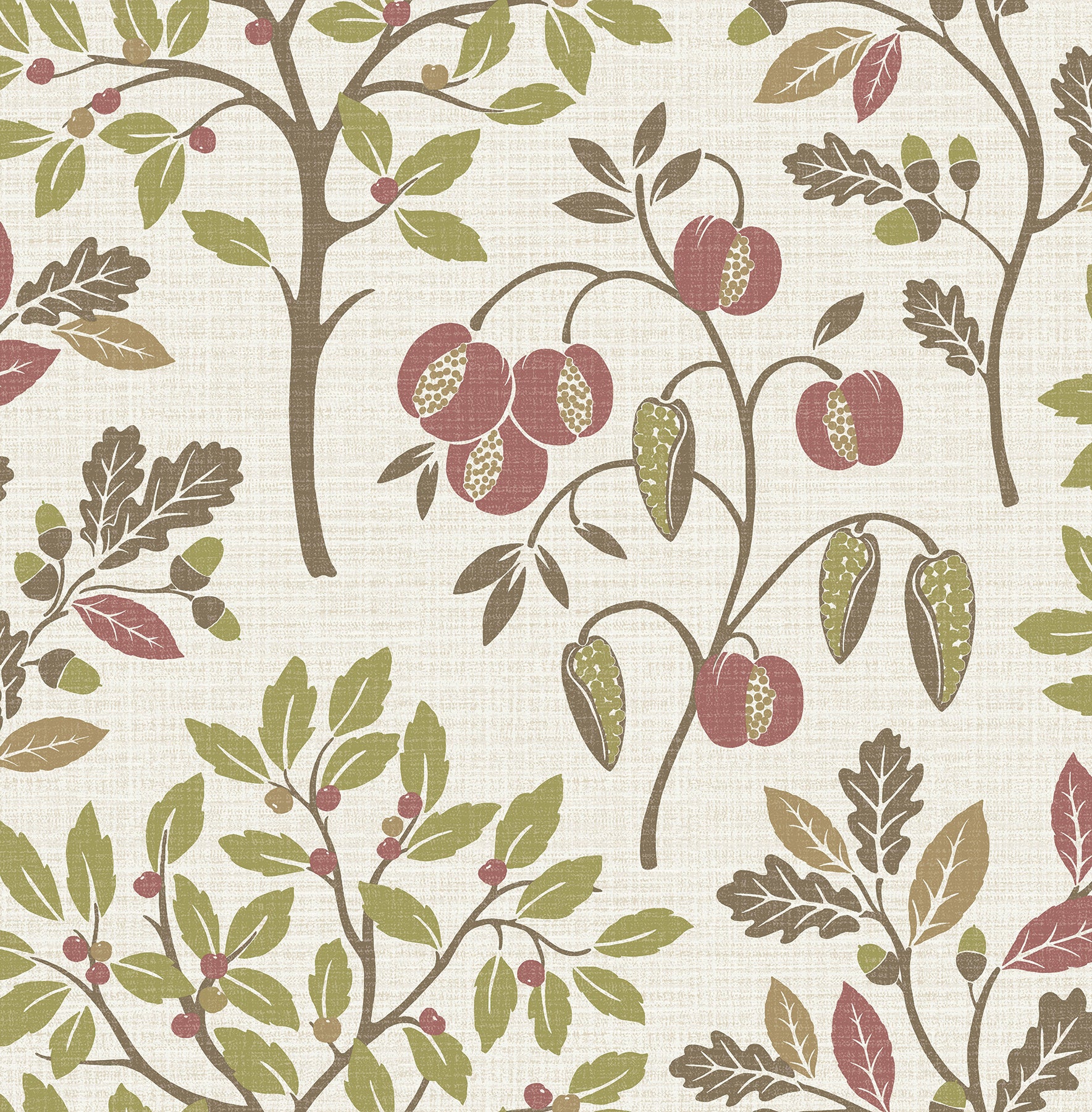 Fine Decor Rowan Olive Autumn Trees Wallpaper, 20.5-in by 33-ft