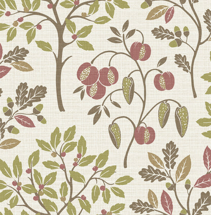 Fine Decor Rowan Olive Autumn Trees Wallpaper, 20.5-in by 33-ft