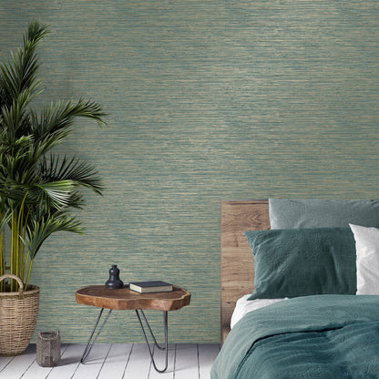 Fine Decor Fusion Teal Plain Wallpaper, 20.5-in by 33-ft