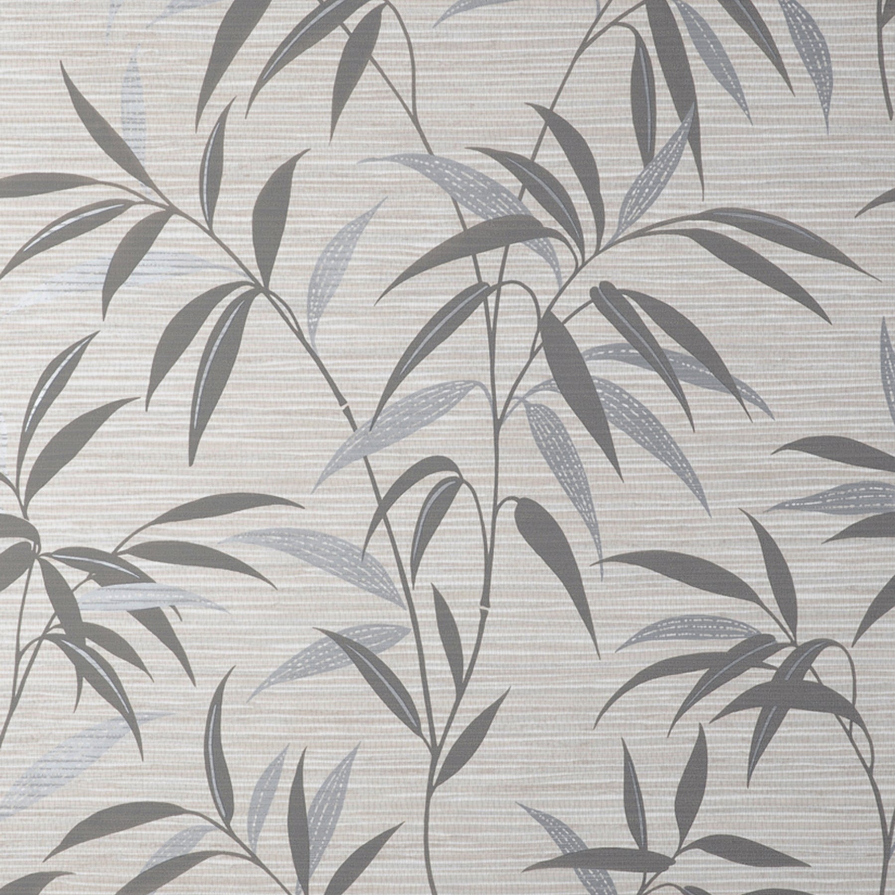 Fine Decor Fusion Grey Leaf Wallpaper, 20.5-in by 33-ft