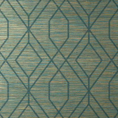 Fine Decor Fusion Teal Trellis Wallpaper, 20.5-in by 33-ft