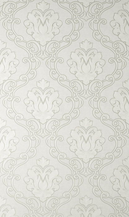 Fine Decor Florentine White Damask Wallpaper, 20.9-in by 33-ft