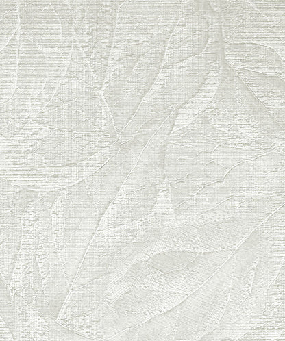 Fine Decor Aspen White Leaf Wallpaper, 20.9-in by 33-ft