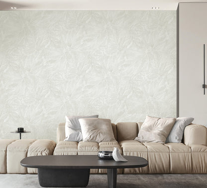 Fine Decor Aspen White Leaf Wallpaper, 20.9-in by 33-ft