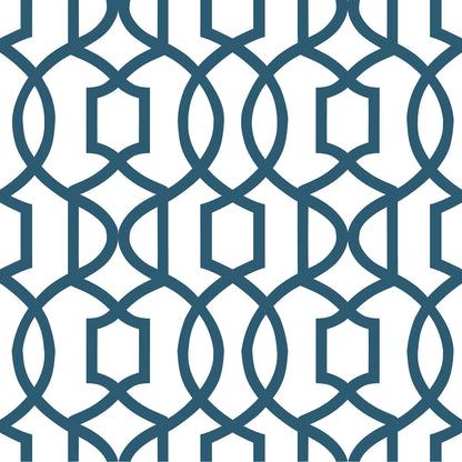 NuWallpaper  Navy Grand Trellis P&S Wallpaper, 20.5-in by 18-ft