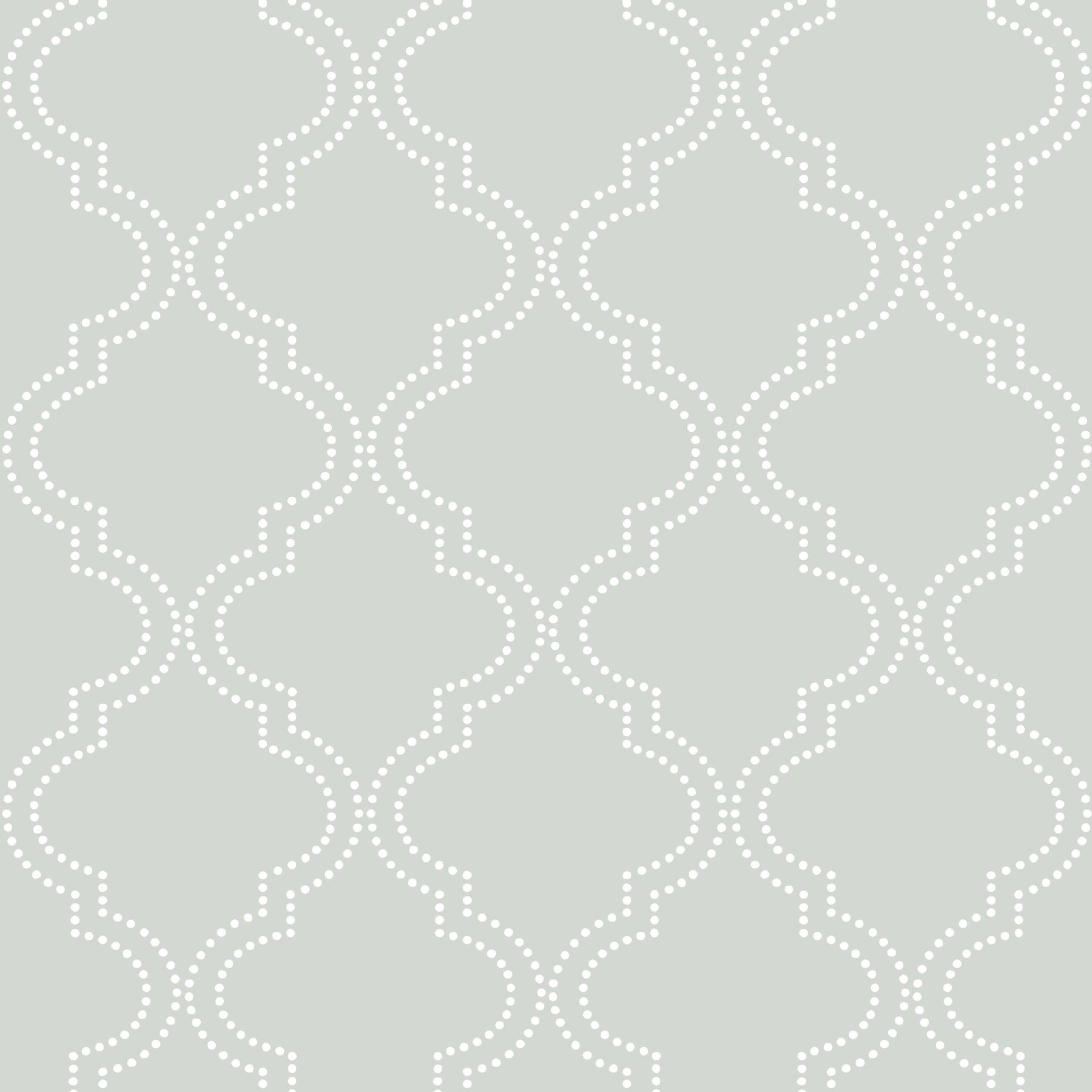 NuWallpaper  Grey Quatrefoil P&S Wallpaper, 20.5-in by 18-ft