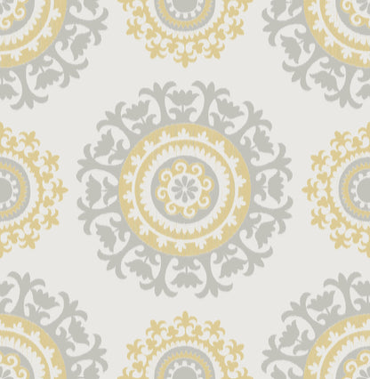 NuWallpaper  Yellow Suzani P&S Wallpaper, 20.5-in by 18-ft