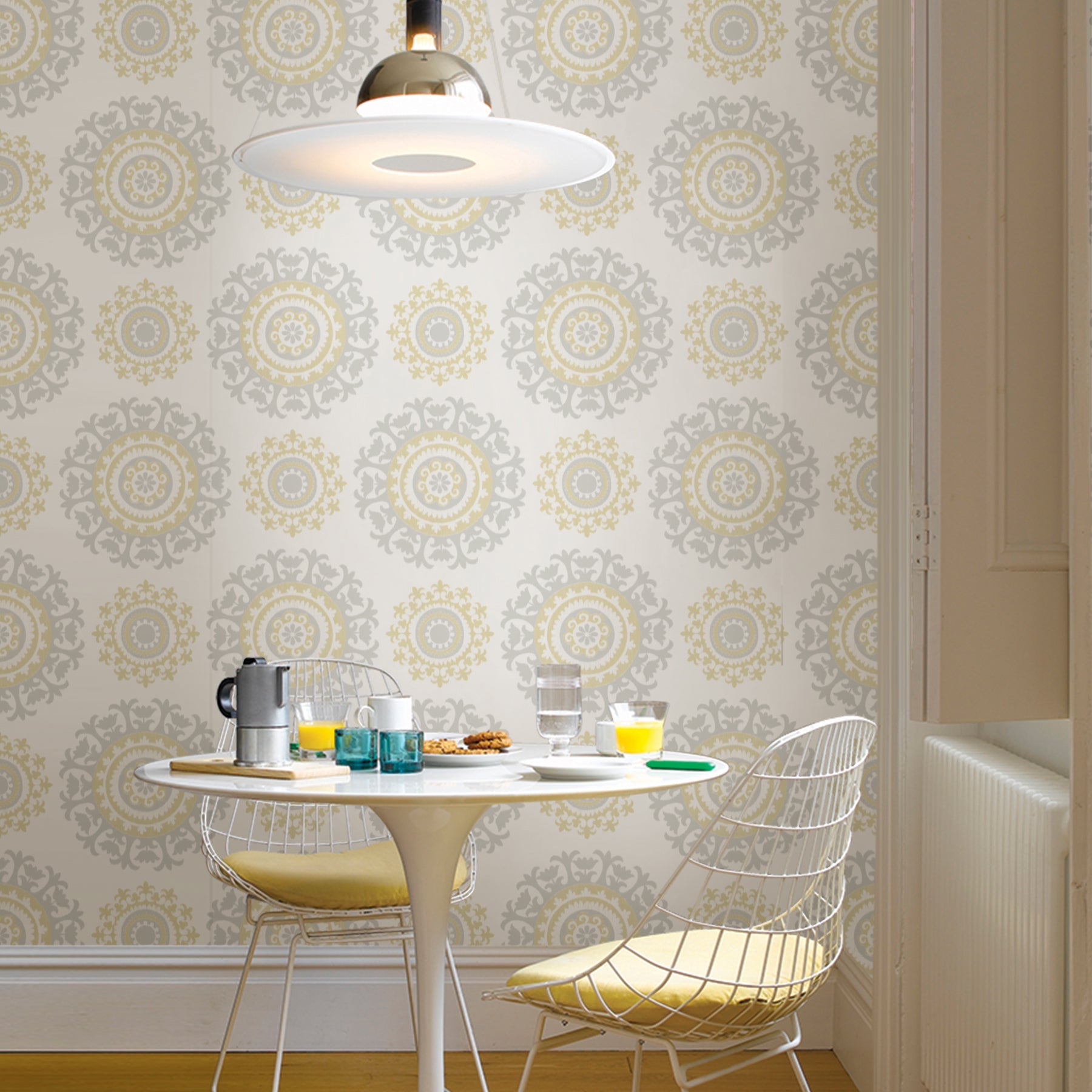 NuWallpaper  Yellow Suzani P&S Wallpaper, 20.5-in by 18-ft