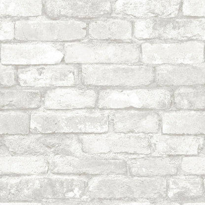 NuWallpaper  Grey Brick P&S Wallpaper, 20.5-in by 18-ft