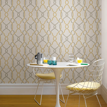 NuWallpaper  Taupe Sausalito P&S Wallpaper, 20.5-in by 18-ft