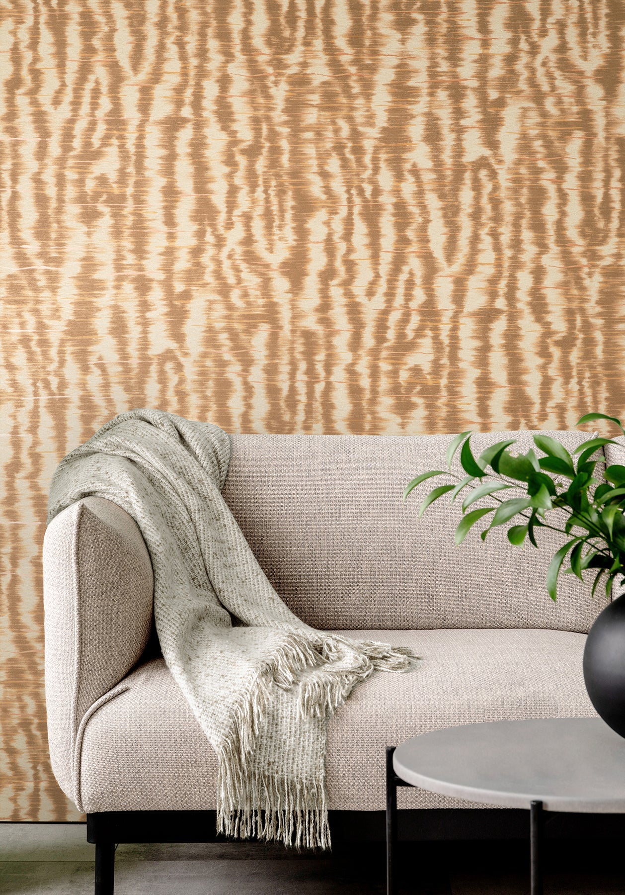 Fine Decor Hartmann Rust Stripe Texture Wallpaper, 20.5-in by 33-ft