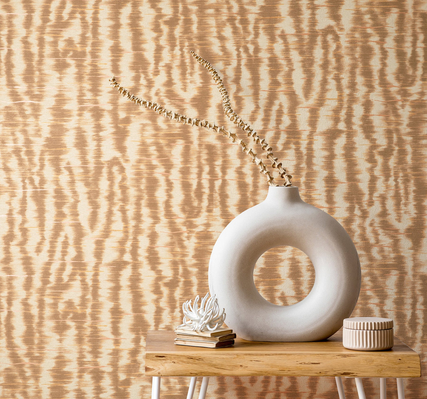 Fine Decor Hartmann Rust Stripe Texture Wallpaper, 20.5-in by 33-ft