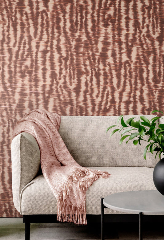 Fine Decor Hartmann Burgundy Stripe Texture Wallpaper, 20.5-in by 33-ft