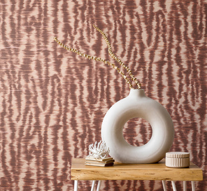 Fine Decor Hartmann Burgundy Stripe Texture Wallpaper, 20.5-in by 33-ft