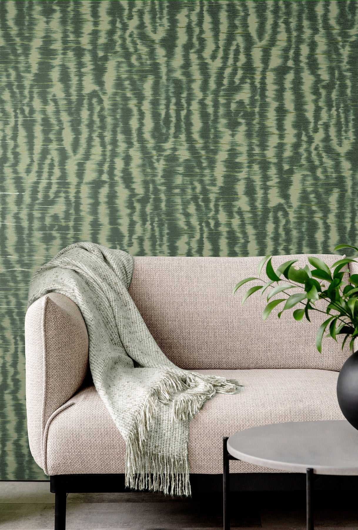 Fine Decor Hartmann Green Stripe Texture Wallpaper, 20.5-in by 33-ft