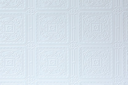 Brewster Turner Tile White Paintable Textured Vinyl Wallpaper, 20.5-in by 33-ft